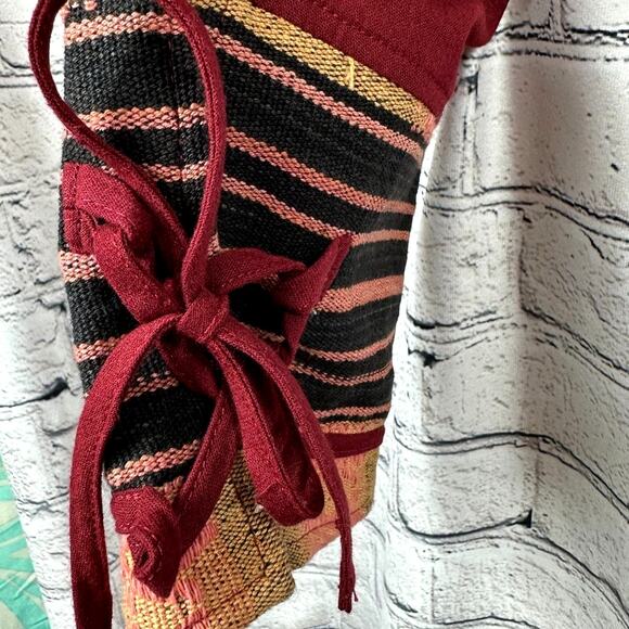 Wer bist du? Harem Pants with Patterned Cuffs Burgundy One Size - Picture 9 of 14